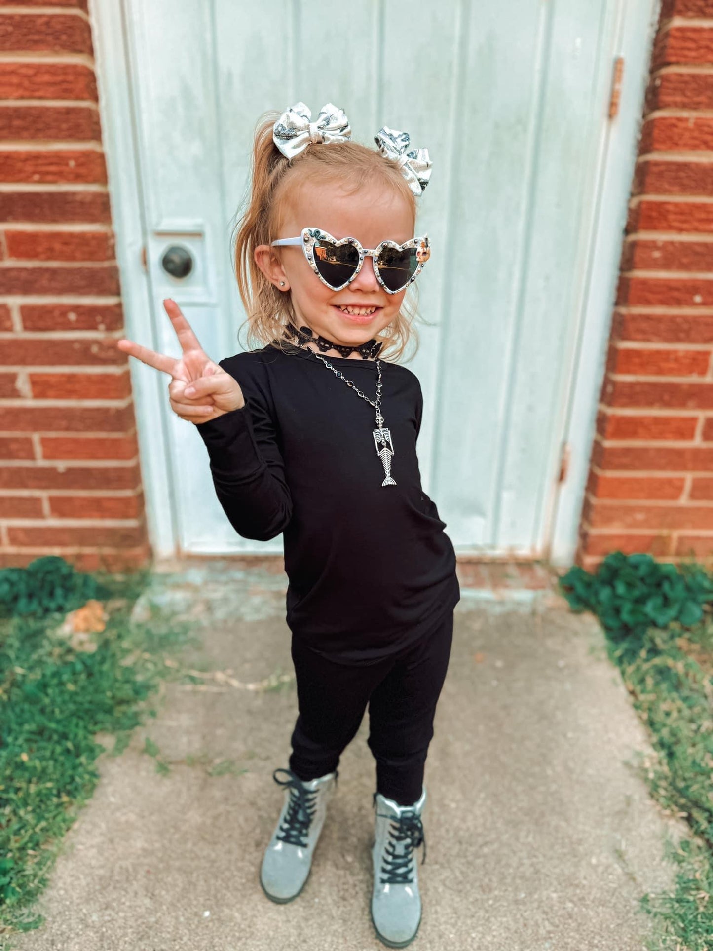 Solid Black Two-Piece Pajama Set