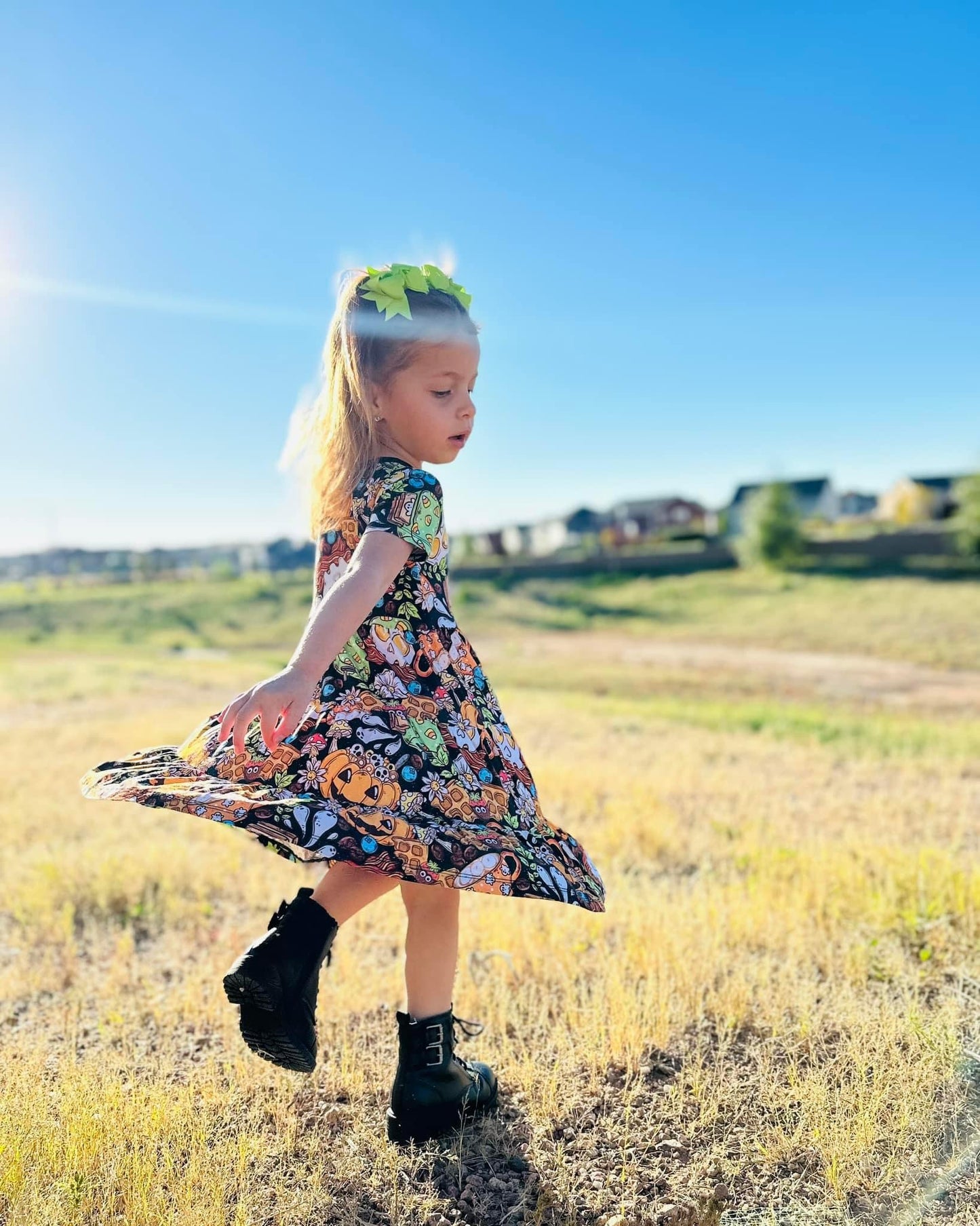 Berry Scary Breakfast Tiered Twirl Dress