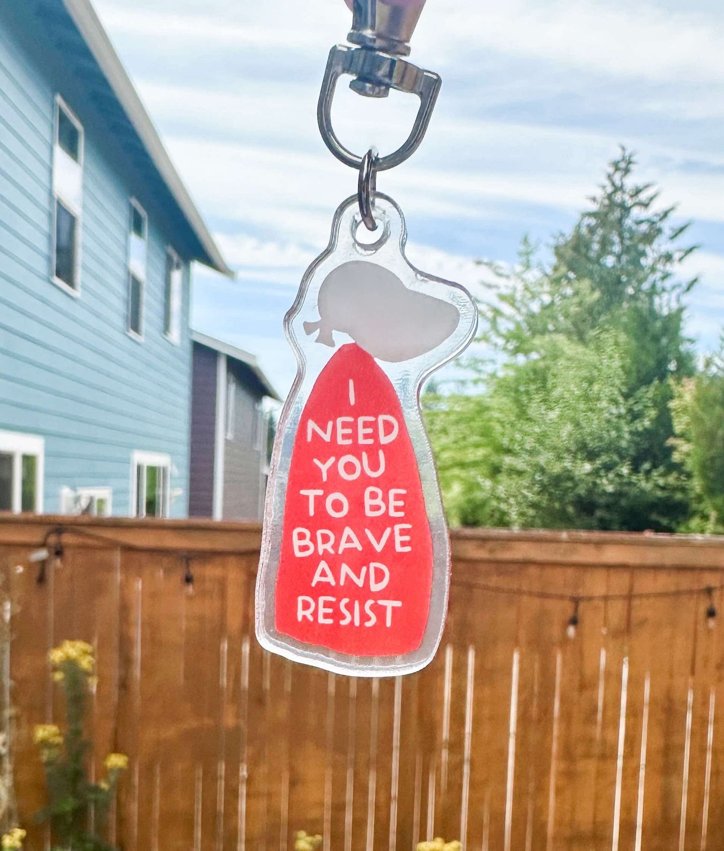 Be Brave & Resist Keychain