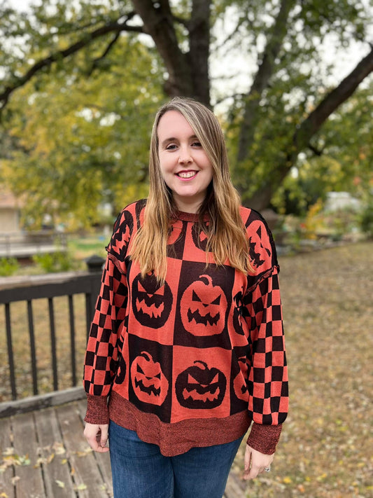 Oversized Jack-o-Lantern Sweater