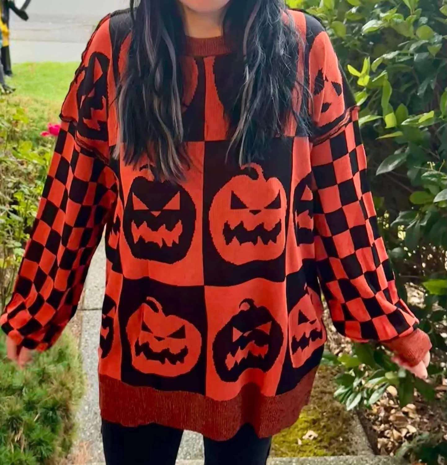 Oversized Jack-o-Lantern Sweater