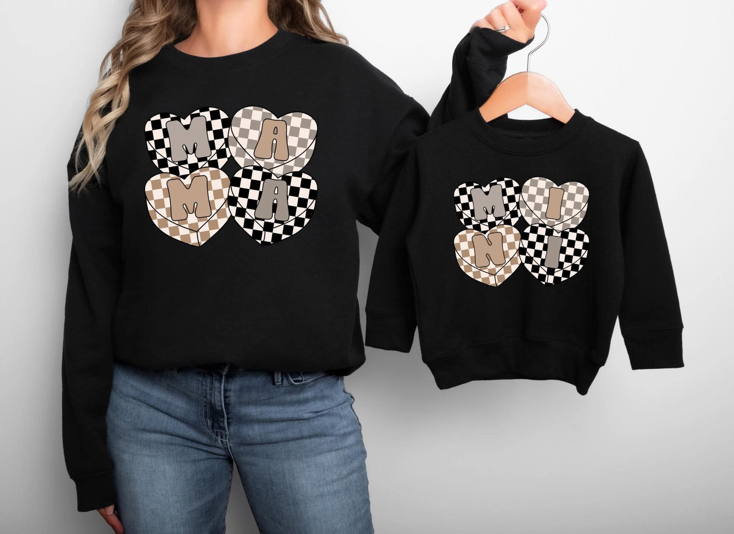 Checkered Mama & Mini Shirts & Sweatshirts